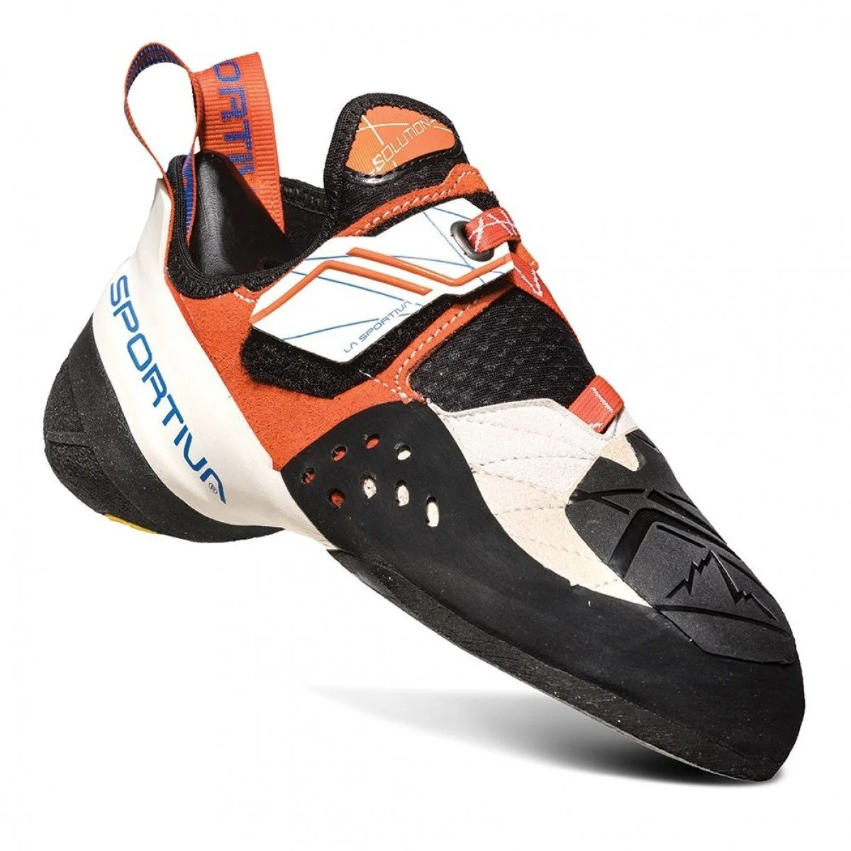 La Sportiva Solution Womens Climbing Shoe - White/Lily Orange - Image 2