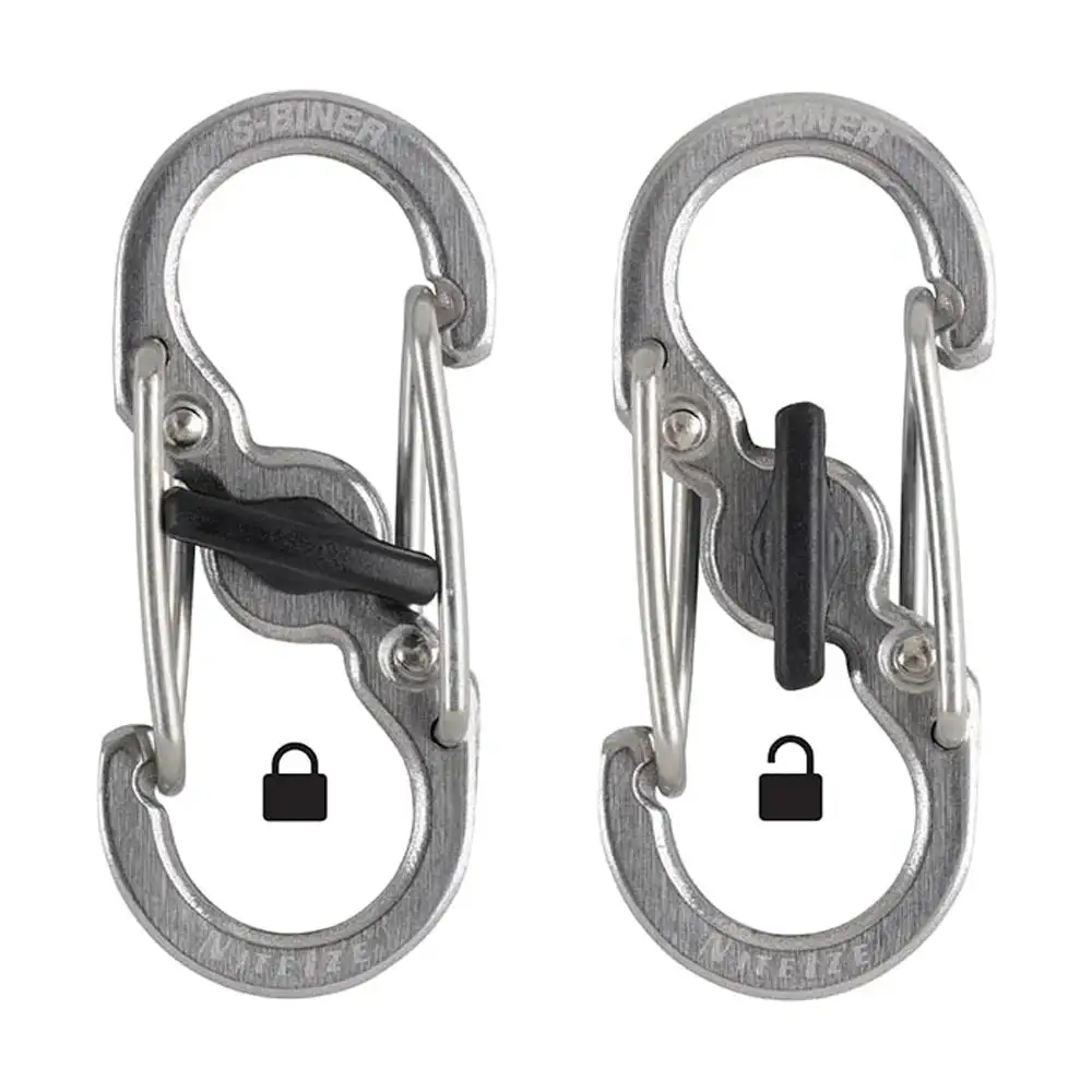 NiteIze S-Biner Stainless Steel Microlock Accessory Carabiner - 2 Pack